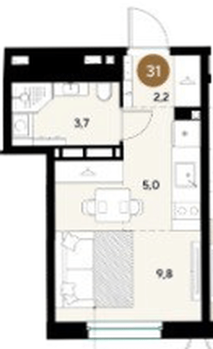 Фото №1: Студия 20 м² - Краснодар, мкр. Прикубанский внутригородской округ