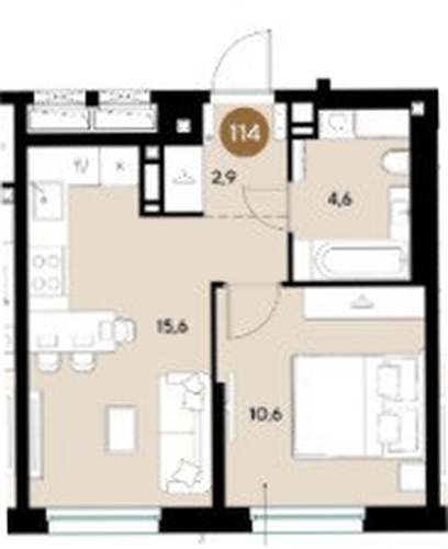 Фото №1: 1-комнатная квартира 33 м² - Краснодар, мкр. Прикубанский внутригородской округ