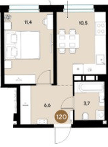 Фото №1: 1-комнатная квартира 32 м² - Краснодар, мкр. Прикубанский внутригородской округ