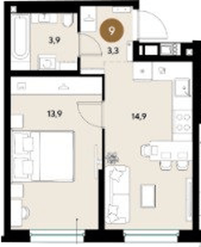 Фото №1: 1-комнатная квартира 36 м² - Краснодар, мкр. Прикубанский внутригородской округ