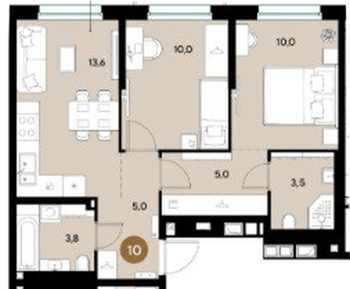 Фото №1: 2-комнатная квартира 50 м² - Краснодар, мкр. Прикубанский внутригородской округ