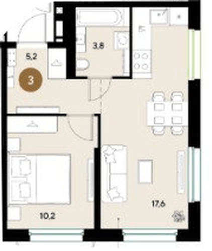 Фото №1: 1-комнатная квартира 36 м² - Краснодар, мкр. Прикубанский внутригородской округ