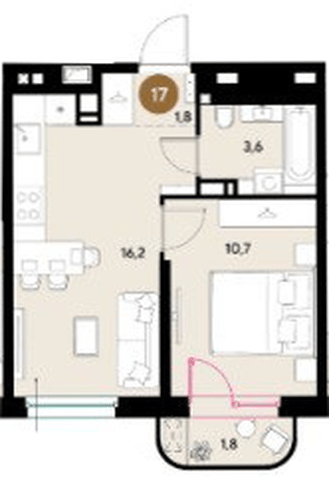 Фото №1: 1-комнатная квартира 34 м² - Краснодар, мкр. Прикубанский внутригородской округ