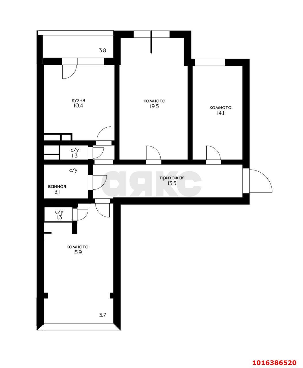 Фото №14: 3-комнатная квартира 83 м² - Краснодар, Карасунский внутригородской округ, жилой комплекс Феникс, мкр. Гидростроителей, ул. Игнатова, 4/1