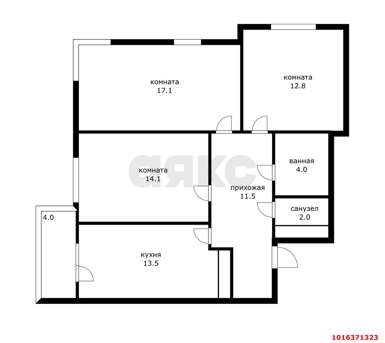 Фото №19: 3-комнатная квартира 77 м² - Краснодар, Карасунский внутригородской округ, Хлопчато-бумажный Комбинат, мкр. жилой комплекс Галактика, ул. Уральская, 71к2