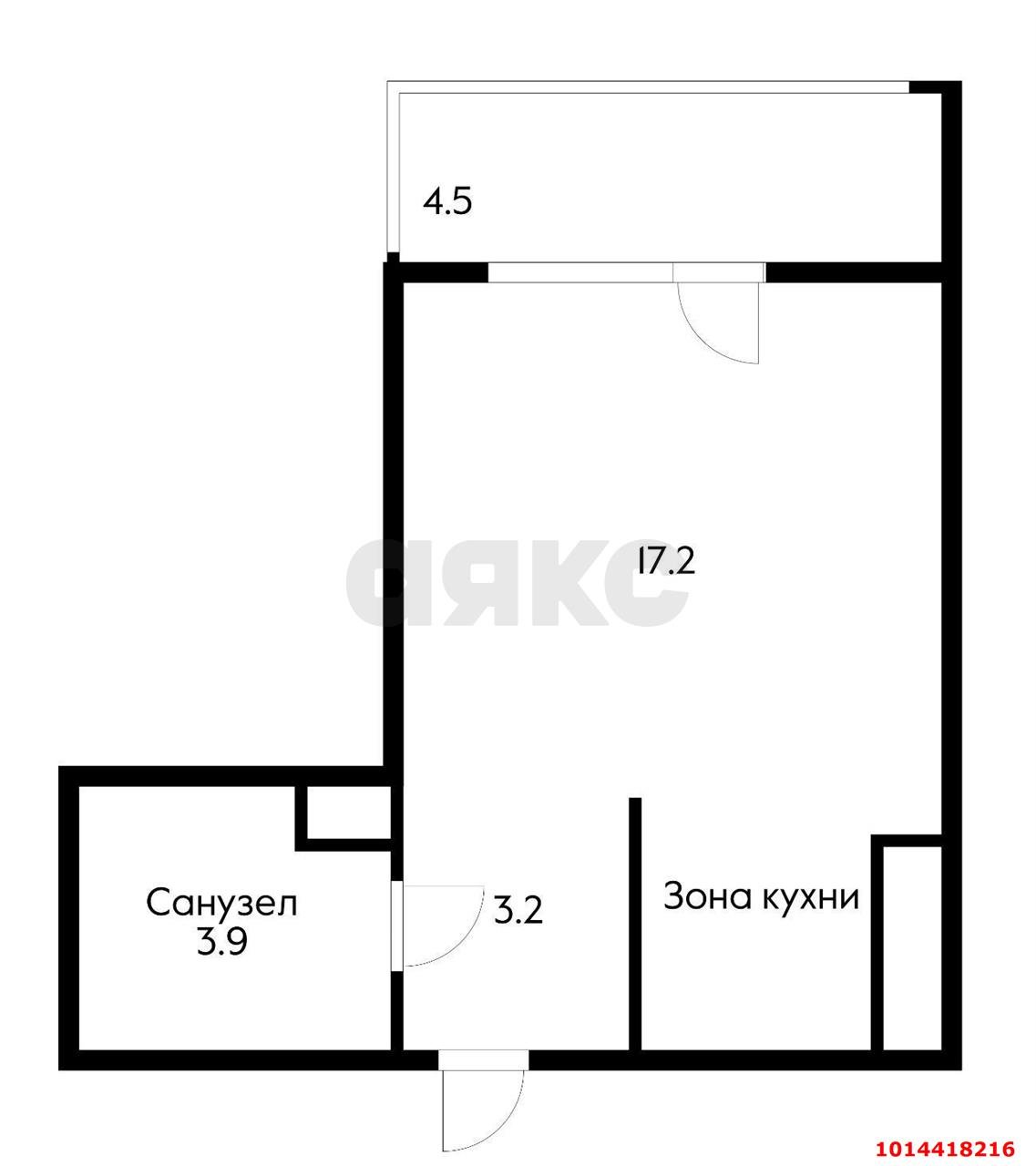 Фото №7: Студия 25 м² - Краснодар, Прикубанский внутригородской округ, мкр. ЖК Абрикосово, ул. имени Героя Георгия Бочарникова, 4к3