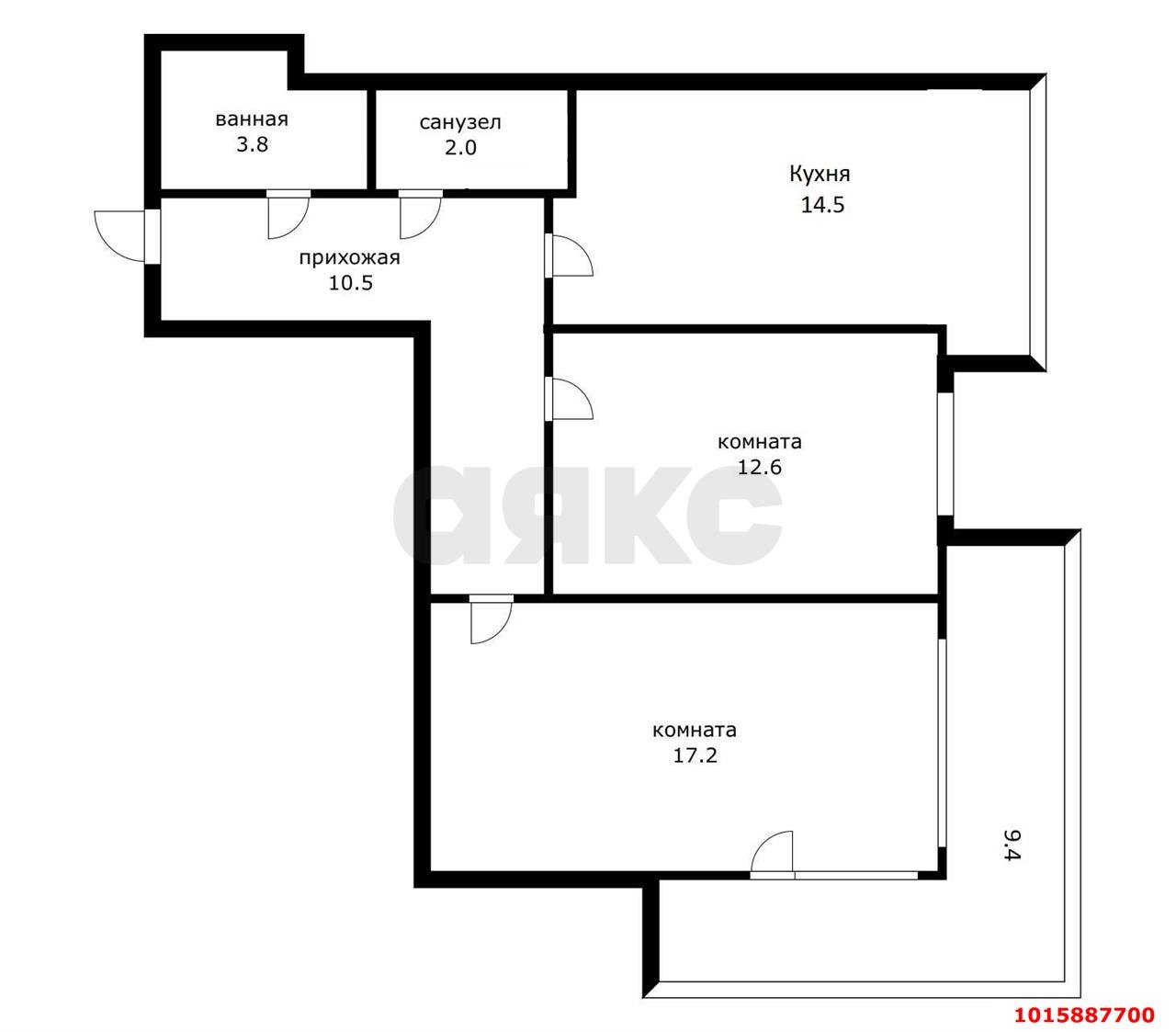 Фото №10: 2-комнатная квартира 70 м² - Краснодар, Прикубанский внутригородской округ, мкр. Юбилейный, ул. имени Калинина, 13/Б