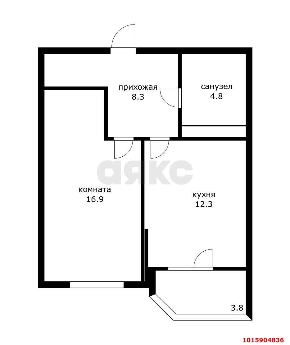 Фото №10: 1-комнатная квартира 42 м² - Краснодар, Прикубанский внутригородской округ, имени Петра Метальникова, мкр. ЖК Лучший, ул. Ростовское шоссе, 30/6к2