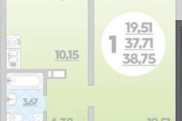 Фото №1: 1-комнатная квартира 38 м² - Майкоп, 