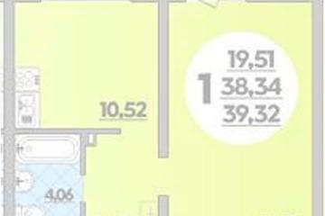 Фото №1: 1-комнатная квартира 39 м² - Майкоп, 