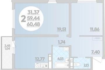 Фото №1: 2-комнатная квартира 60 м² - Майкоп, 