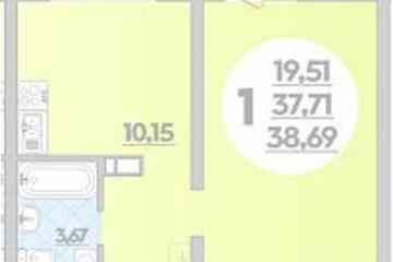 Фото №1: 1-комнатная квартира 38 м² - Майкоп, 