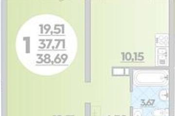 Фото №1: 1-комнатная квартира 38 м² - Майкоп, 