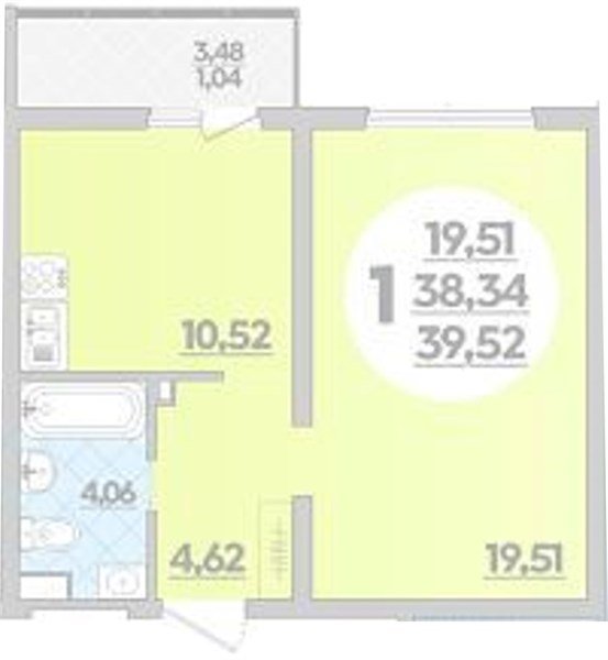 Фото №1: 1-комнатная квартира 39 м² - Майкоп