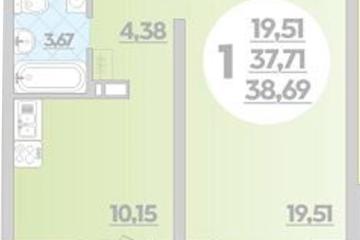Фото №1: 1-комнатная квартира 38 м² - Майкоп, 