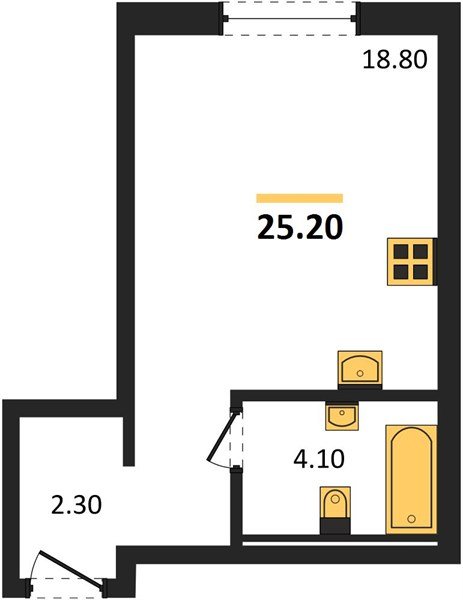 Фото №1: Студия 25 м² - Краснодар, квартал Самолёт, жилой комплекс Самолёт-7, мкр. Прикубанский внутригородской округ