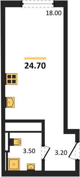 Фото №1: Студия 24 м² - Краснодар, квартал Самолёт, жилой комплекс Самолёт-7, мкр. Прикубанский внутригородской округ