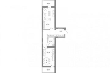 Фото №1: 1-комнатная квартира 44 м² - Мариуполь, р. Жовтневый, ул. Административная площадь