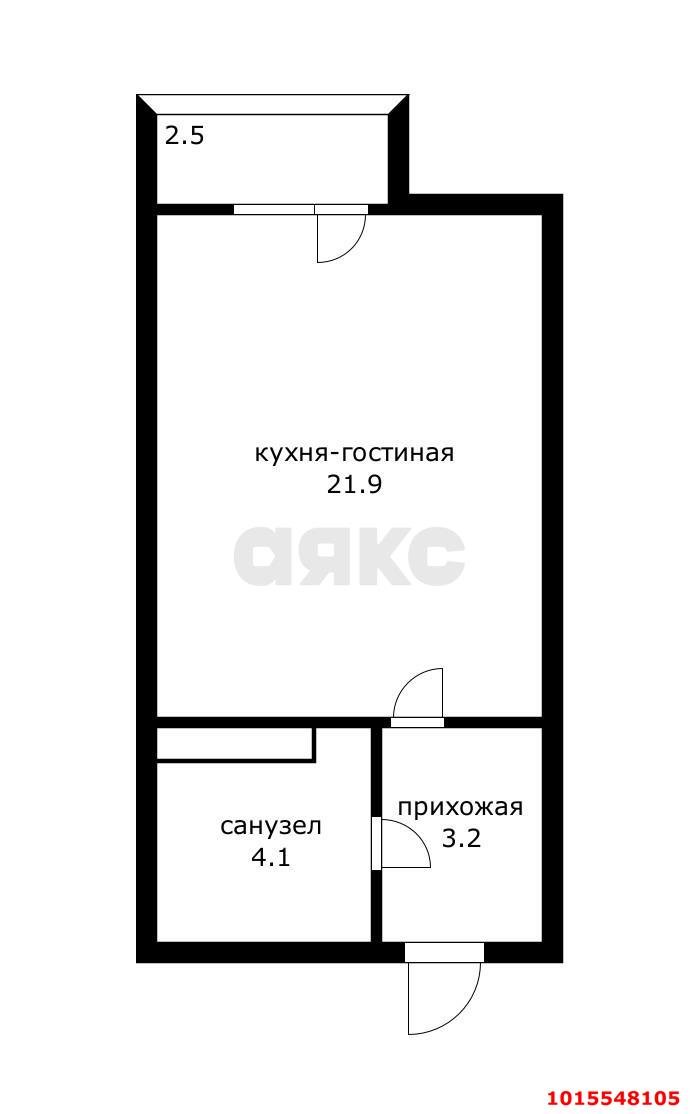 Фото №11: Студия 33 м² - Краснодар, Прикубанский внутригородской округ, Завод Радиоизмерительных Приборов, мкр. Музыкальный, ул. имени Сергея Есенина, 127/2