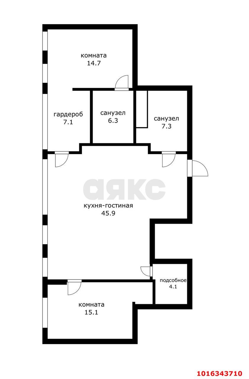 Фото №16: 2-комнатная квартира 110 м² - Краснодар, Западный внутригородской округ, ЖК Оазис, мкр. жилой комплекс Оазис, ул. Клубная, 11