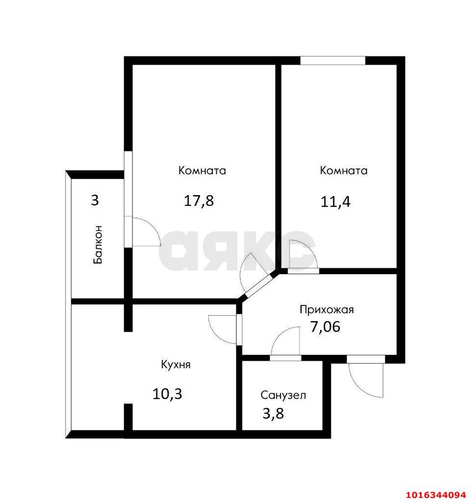 Фото №16: 2-комнатная квартира 53 м² - Краснодар, Прикубанский внутригородской округ, мкр. Музыкальный, ул. имени Сергея Есенина, 86
