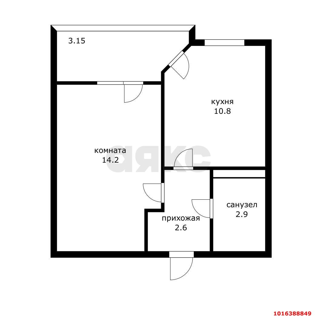 Фото №15: 1-комнатная квартира 32 м² - Краснодар, Прикубанский внутригородской округ, мкр. жилой комплекс Южане, ул. Даниила Смоляна, 78