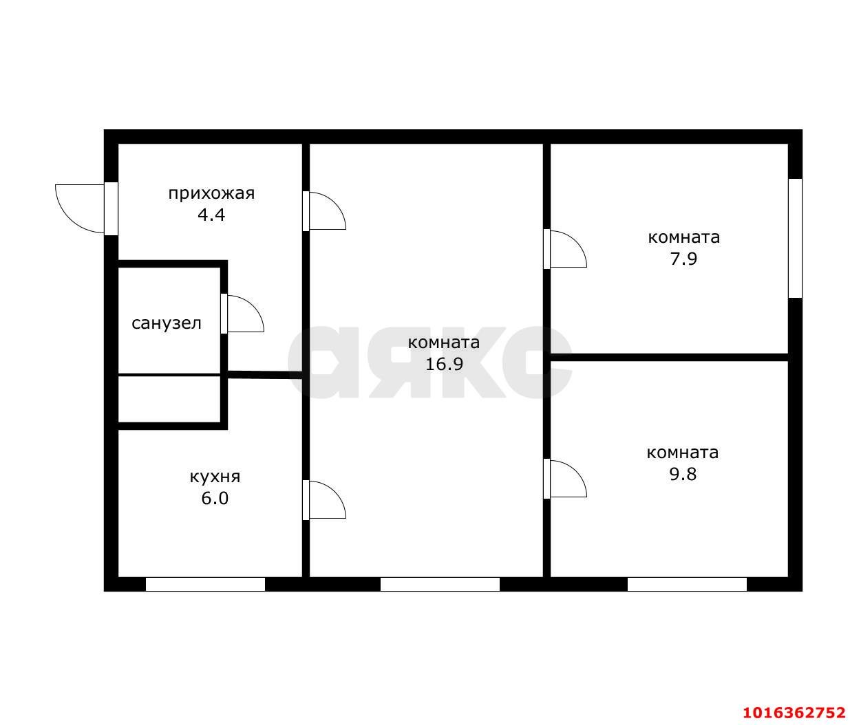Фото №17: 3-комнатная квартира 49 м² - Краснодар, Карасунский внутригородской округ, мкр. Гидростроителей, ул. имени Игнатова, 29