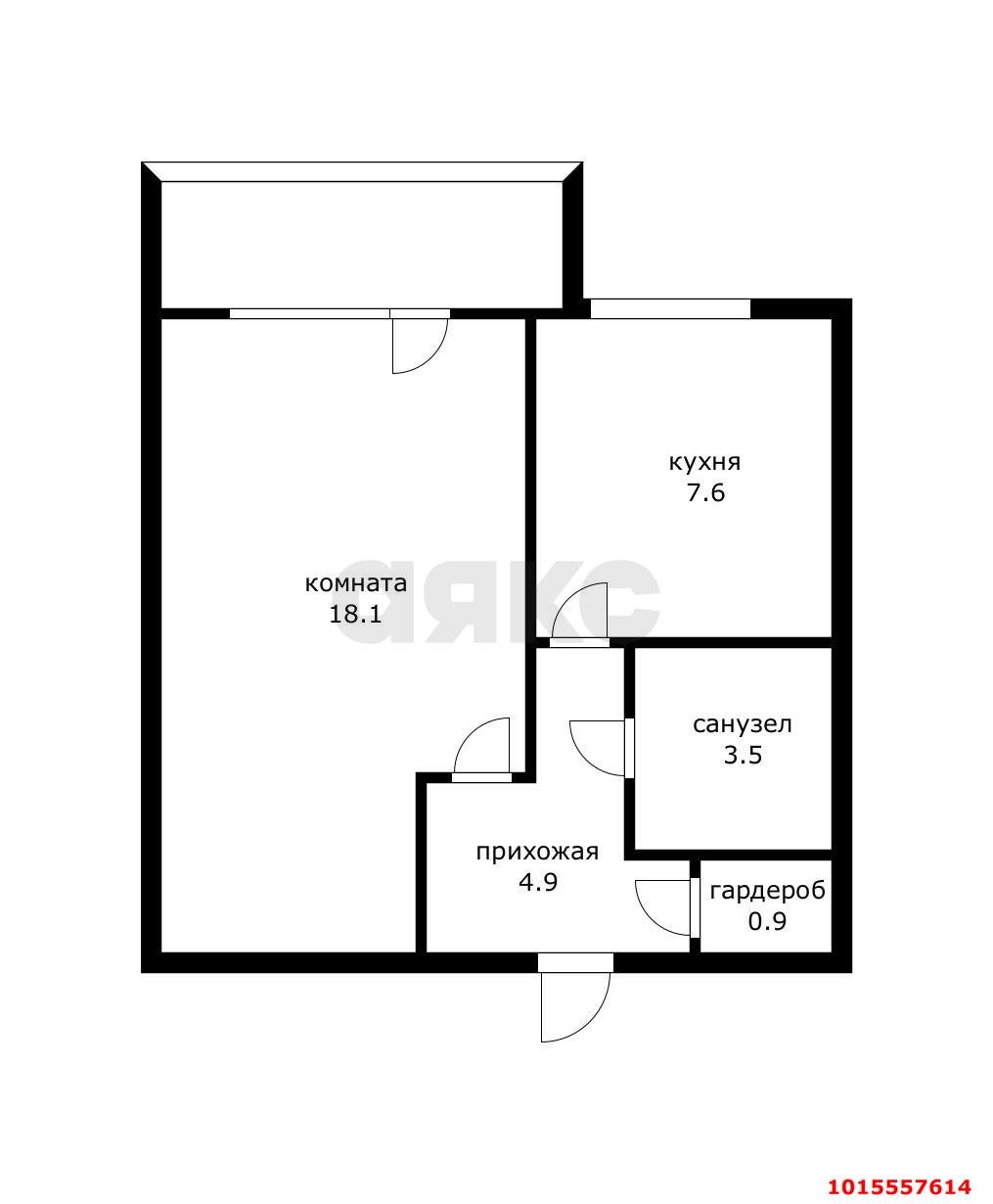 Фото №7: 1-комнатная квартира 38 м² - Краснодар, Прикубанский внутригородской округ, Калинино, мкр. Завод Радиоизмерительных Приборов, ул. Тепличная, 38