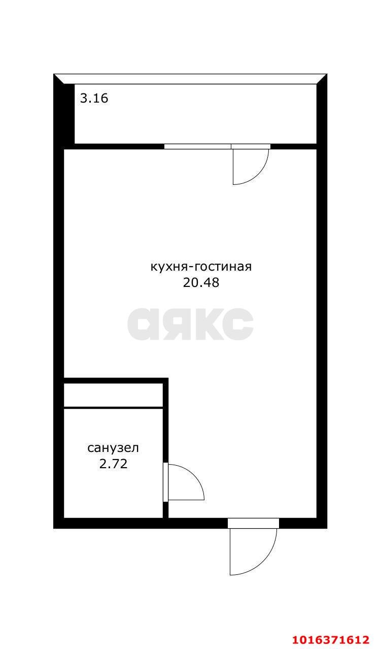 Фото №4: Студия 26 м² - Краснодар, Прикубанский внутригородской округ, мкр. Славянский, ул. Заполярная