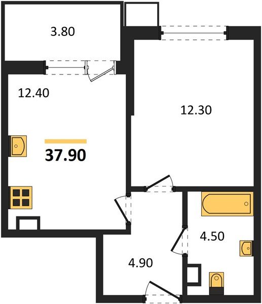 Фото №1: 1-комнатная квартира 37 м² - Краснодар, Прикубанский внутригородской округ, мкр. Парк Победы