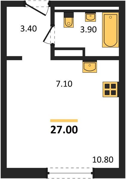 Фото №1: Студия 27 м² - Краснодар, мкр. Прикубанский внутригородской округ