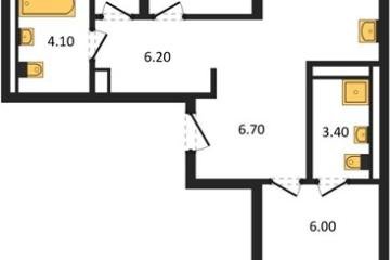 Фото №1: 3-комнатная квартира 77 м² - Краснодар, мкр. Прикубанский внутригородской округ, 