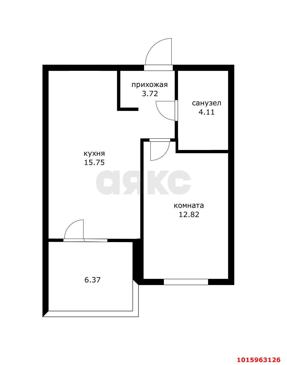 Фото №11: 1-комнатная квартира 44 м² - Краснодар, Прикубанский внутригородской округ, мкр. Любимово, 2/1