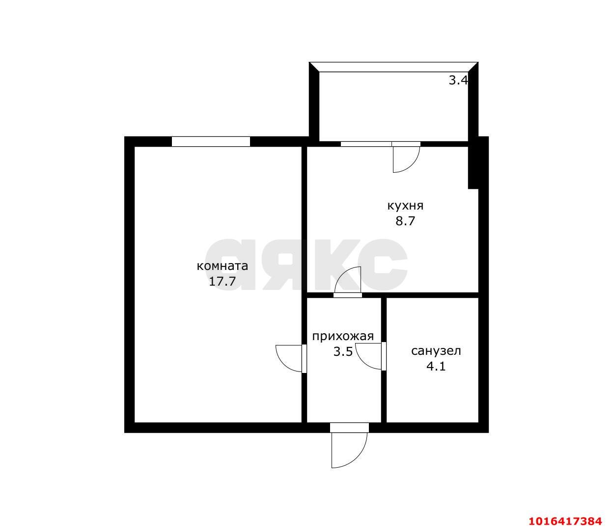 Фото №16: 1-комнатная квартира 37 м² - Яблоновский, ул. Гагарина, 190/3к4
