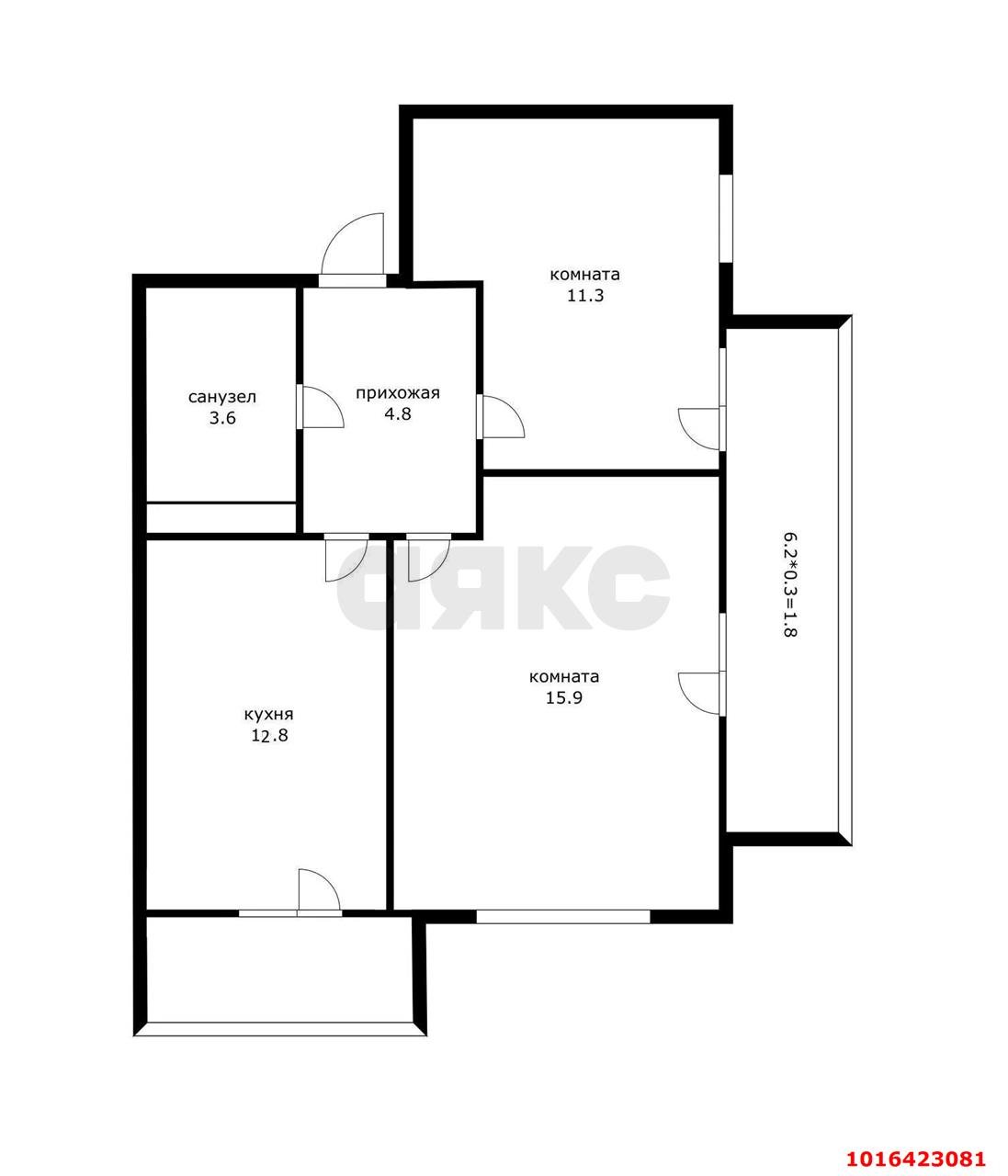 Фото №16: 2-комнатная квартира 47 м² - Краснодар, Карасунский внутригородской округ, Пашковский, жилой комплекс Гарант, мкр. Участок №24, ул. Трудовой Славы, 43