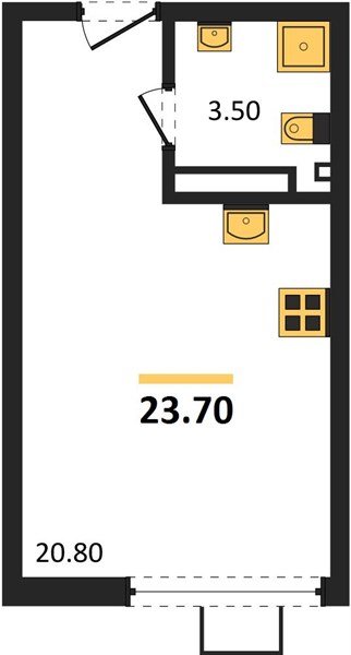 Фото №1: Студия 23 м² - Краснодар, Прикубанский внутригородской округ, мкр. Парк Победы