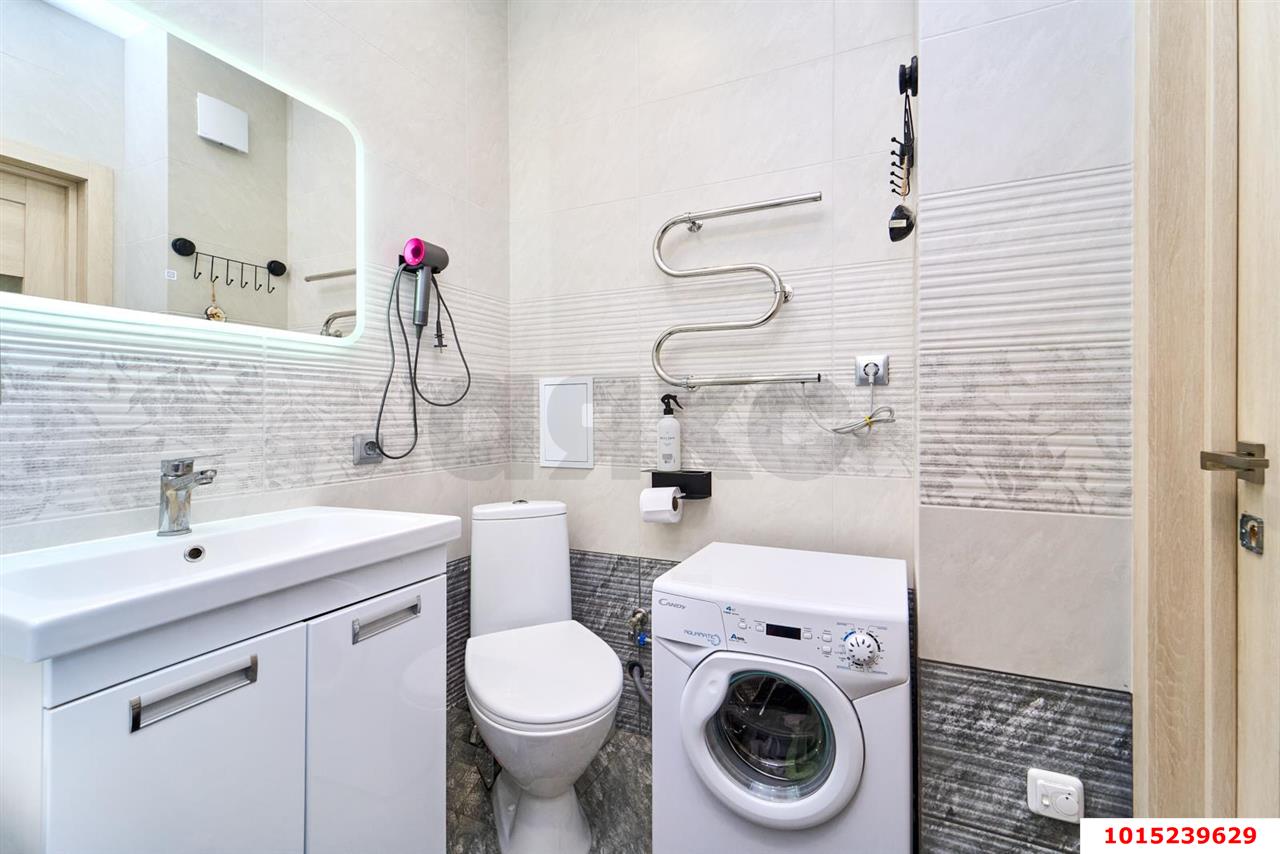 Фото №10: 1-комнатная квартира 36 м² - Краснодар, Прикубанский внутригородской округ, Калинино, Завод Радиоизмерительных Приборов, мкр. ЖК Акварели-2, ул. Тепличная, 62/1к6