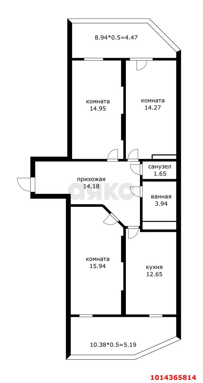 Фото №15: 3-комнатная квартира 98 м² - Краснодар, жилой комплекс Победа-2, Прикубанский внутригородской округ, Завод Радиоизмерительных Приборов, мкр. имени Петра Метальникова, ул. Цезаря Куникова, 35