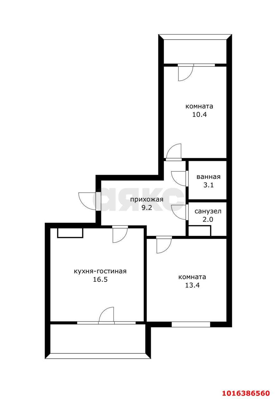 Фото №9: 2-комнатная квартира 56 м² - Краснодар, Прикубанский внутригородской округ, Краевая Клиническая Больница, мкр. жилой комплекс Свобода, ул. Домбайская, 55к6
