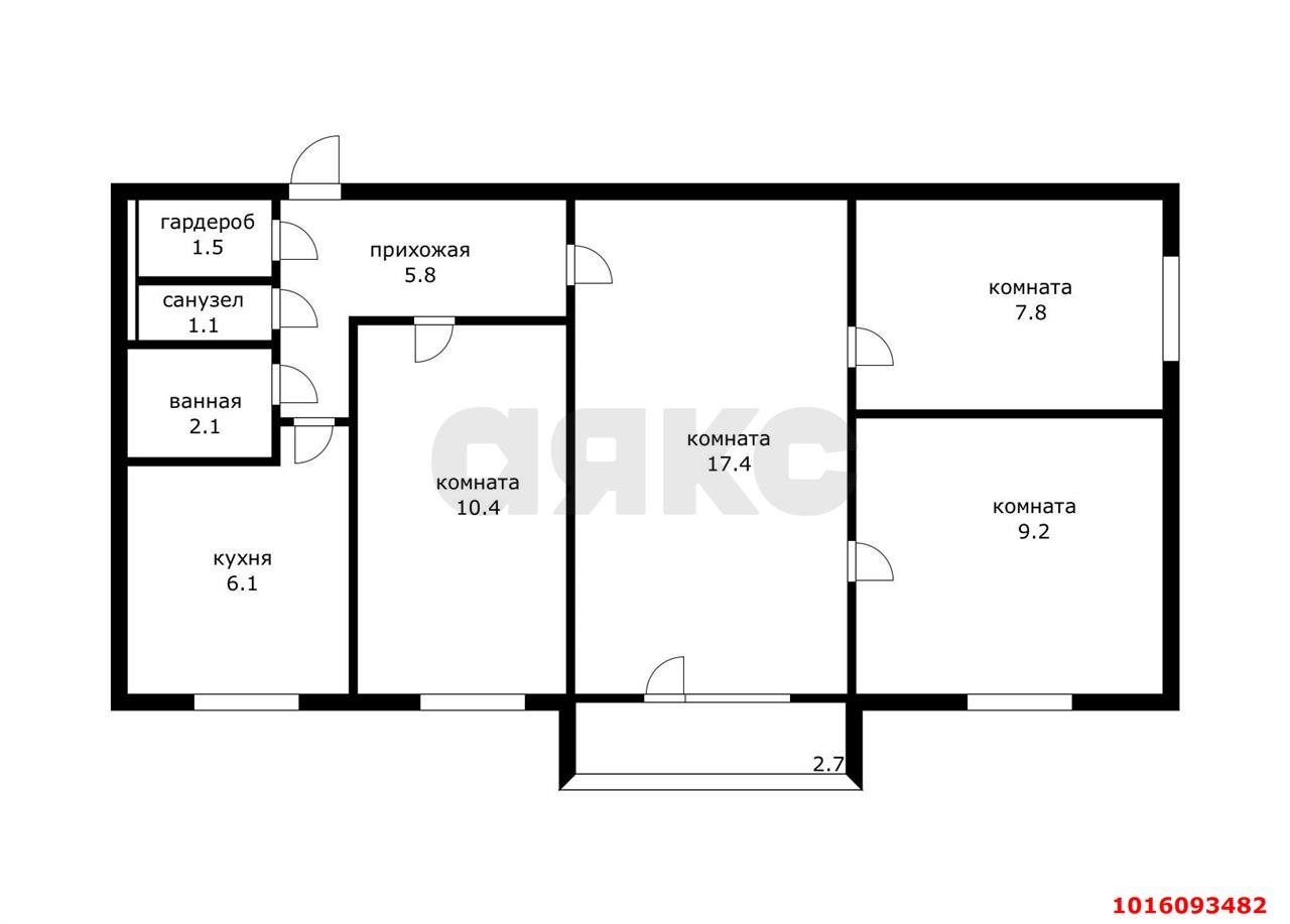 Фото №15: 4-комнатная квартира 67 м² - Краснодар, Карасунский внутригородской округ, Центральный внутригородской округ, мкр. Черёмушки, ул. Селезнёва, 88