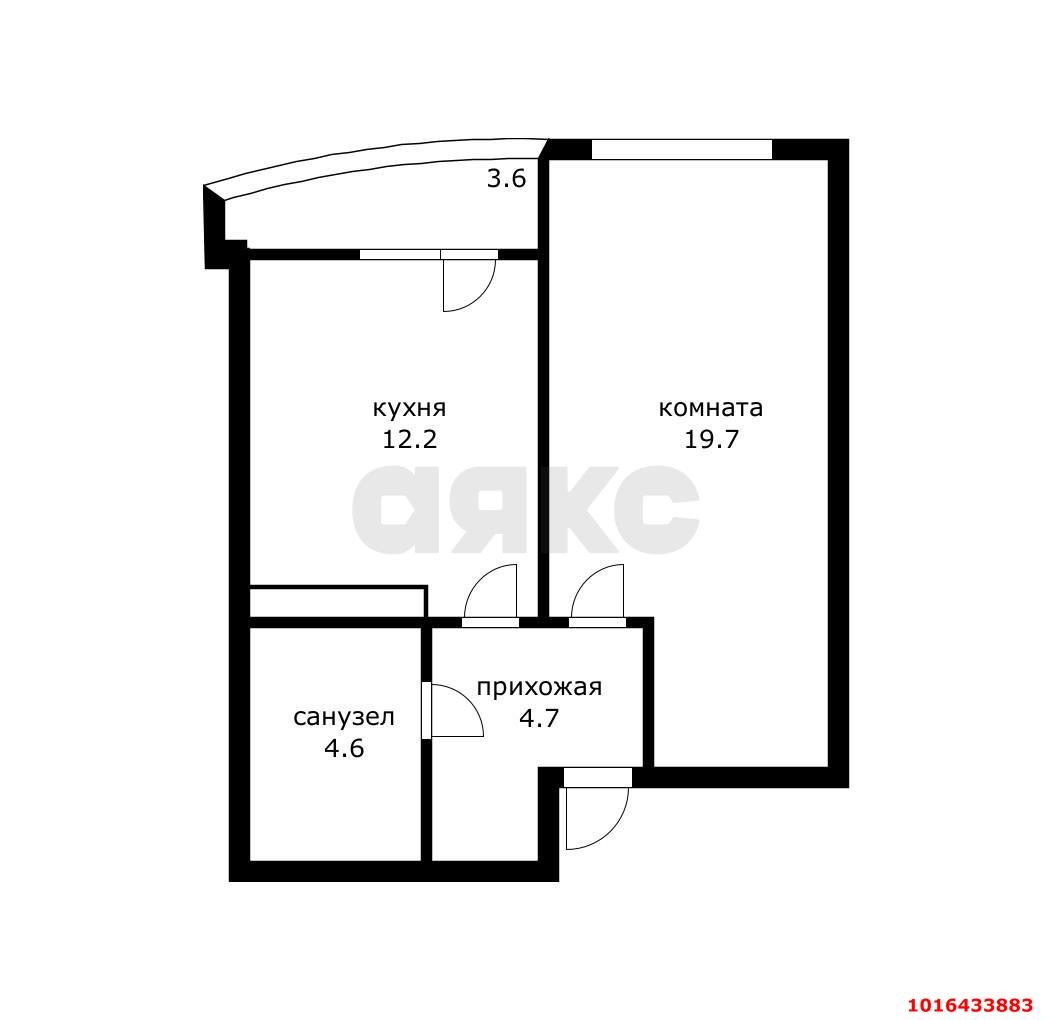 Фото №7: 1-комнатная квартира 44 м² - Краснодар, ЖК Альфа, ЖК Кино, Карасунский внутригородской округ, Хлопчато-бумажный Комбинат, мкр. жилой комплекс Кино, ул. Уральская, 100