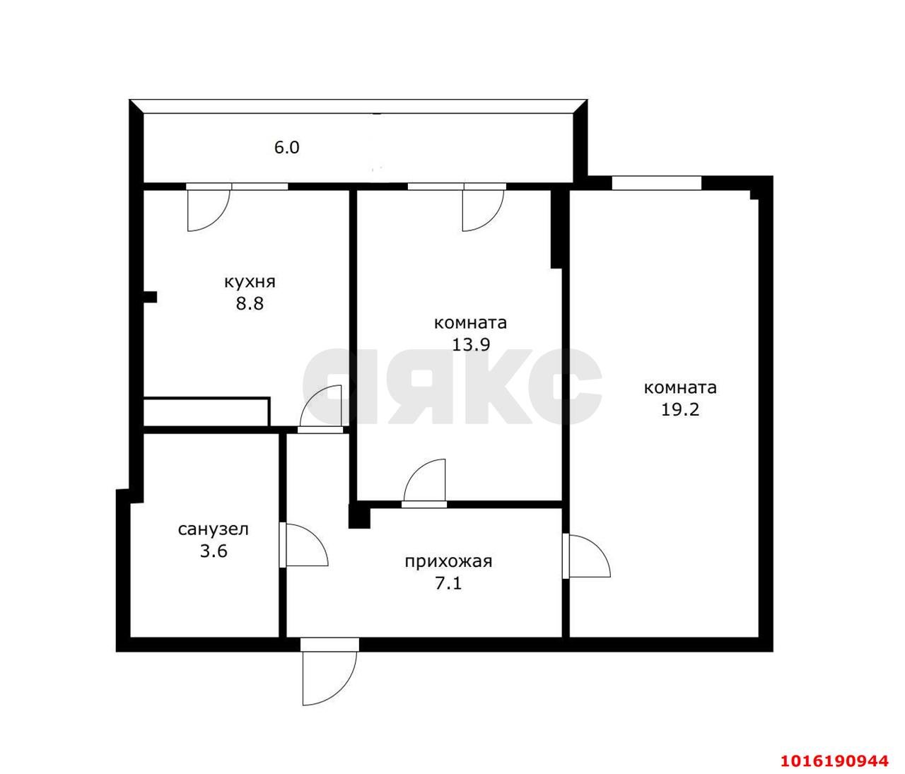 Фото №13: 2-комнатная квартира 60 м² - Краснодар, Прикубанский внутригородской округ, мкр. ЖК Подсолнухи, ул. Сахалинская, 15к6
