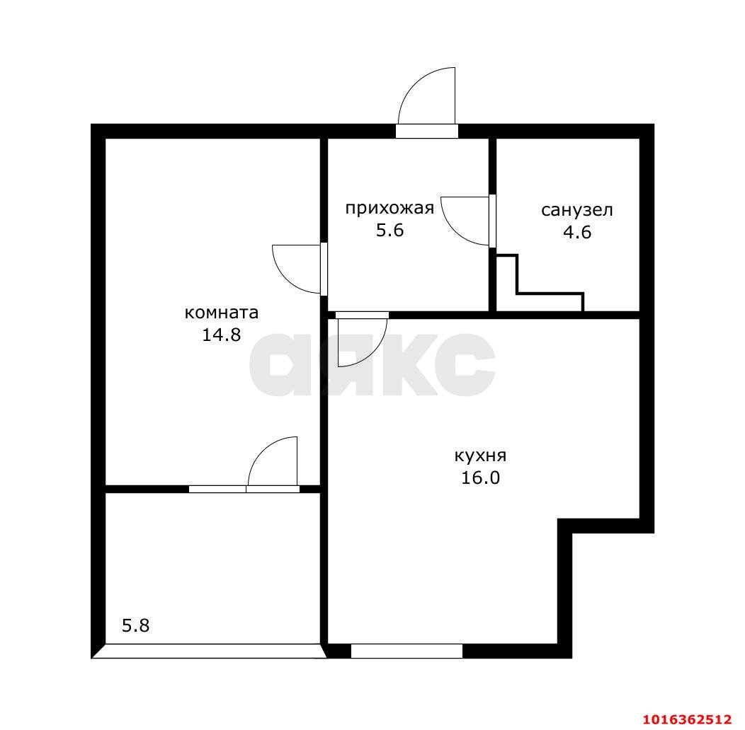Фото №14: 1-комнатная квартира 46 м² - Краснодар, Прикубанский внутригородской округ, квартал Доброта, мкр. Любимово, 16