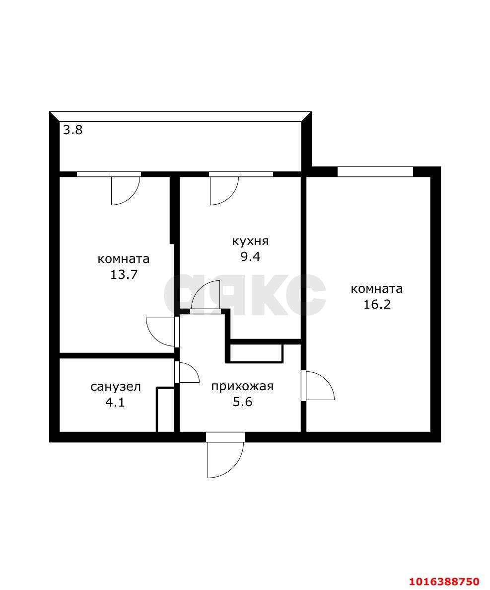 Фото №5: 2-комнатная квартира 51 м² - Краснодар, Прикубанский внутригородской округ, Краевая Клиническая Больница, мкр. жилой комплекс Свобода, ул. Домбайская, 55к6