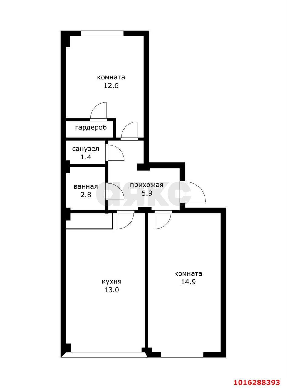 Фото №14: 2-комнатная квартира 51 м² - Яблоновский, мкр. жилой комплекс Форвард, ул. Шоссейная, 69/1к3