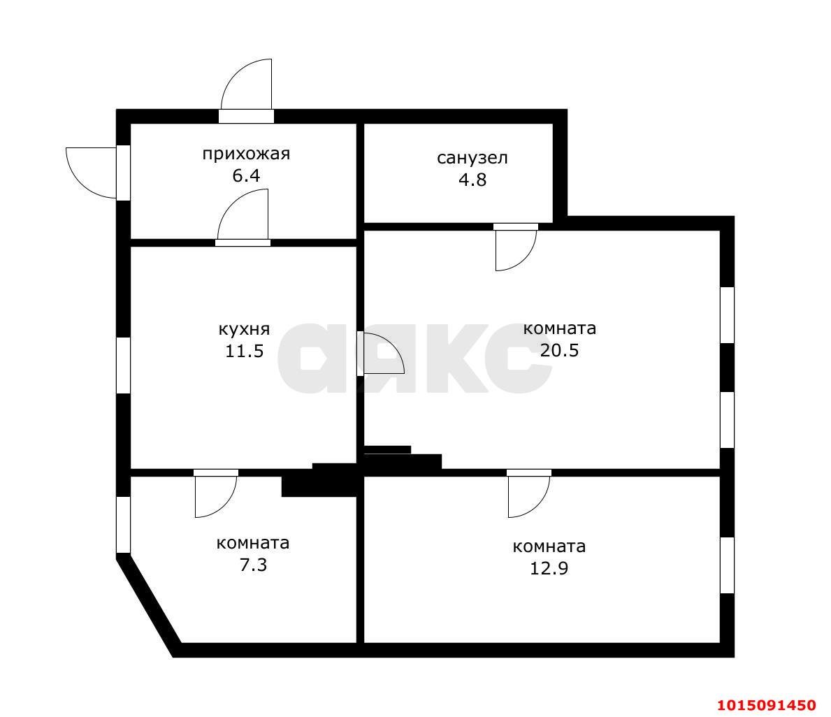 Фото №18: 3-комнатная квартира 61 м² - Краснодар, Центральный внутригородской округ, мкр. Центральный, ул. Мира, 78