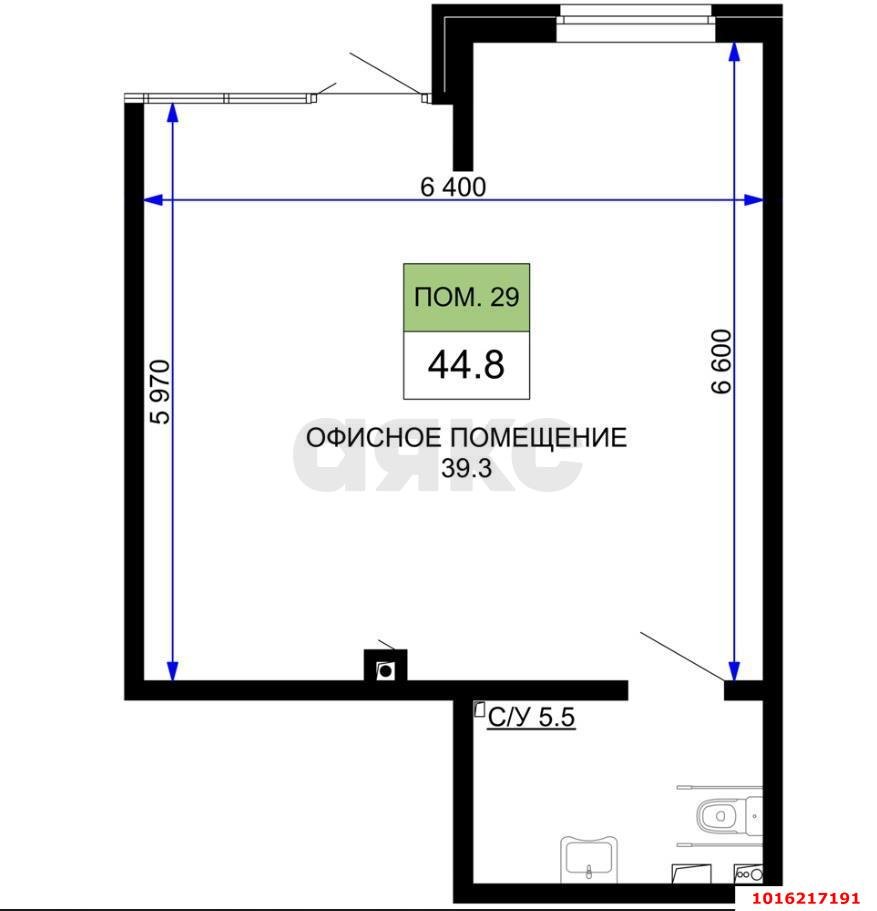 Фото №5: Коммерция 45 м² - Краснодар, Прикубанский внутригородской округ, мкр. жилой комплекс Дыхание, ул. Лётчика Позднякова, 2к23