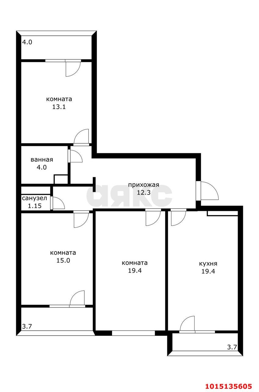 Фото №17: 3-комнатная квартира 94 м² - Краснодар, Прикубанский внутригородской округ, мкр. Молодёжный, ул. Душистая, 37