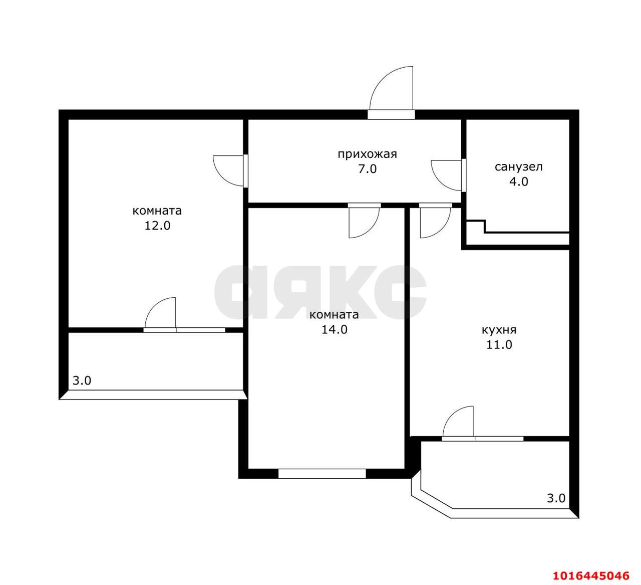 Фото №8: 2-комнатная квартира 55 м² - Краснодар, ЖК Губернский, Прикубанский внутригородской округ, 1-й квартал, мкр. Губернский, ул. Домбайская, 59