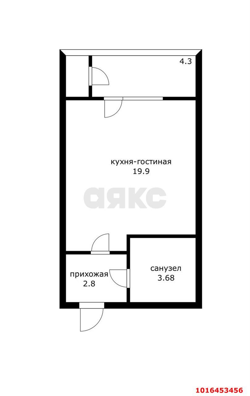 Фото №9: Студия 26 м² - Краснодар, Прикубанский внутригородской округ, мкр. жилой комплекс Зелёный театр, ул. Западный Обход, 39/1к6